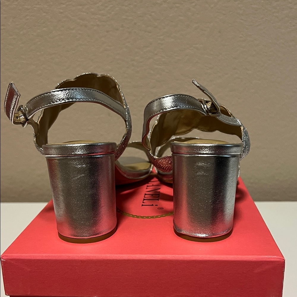 Vaneli Metallic Silver Heeled Sandals - Picture 4 of 7